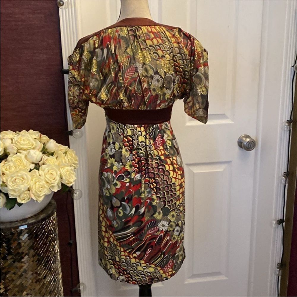 Just Cavalli Multicolor V-Neck Women Dress, XS - Picture 7 of 9